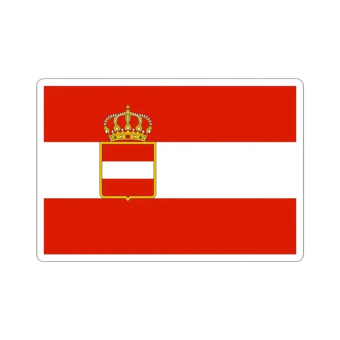 Civil ensign of Austria-Hungary 1786-1869 (Austria) STICKER Vinyl Kiss-Cut Decal 3 Inch White - The Sticker Space
