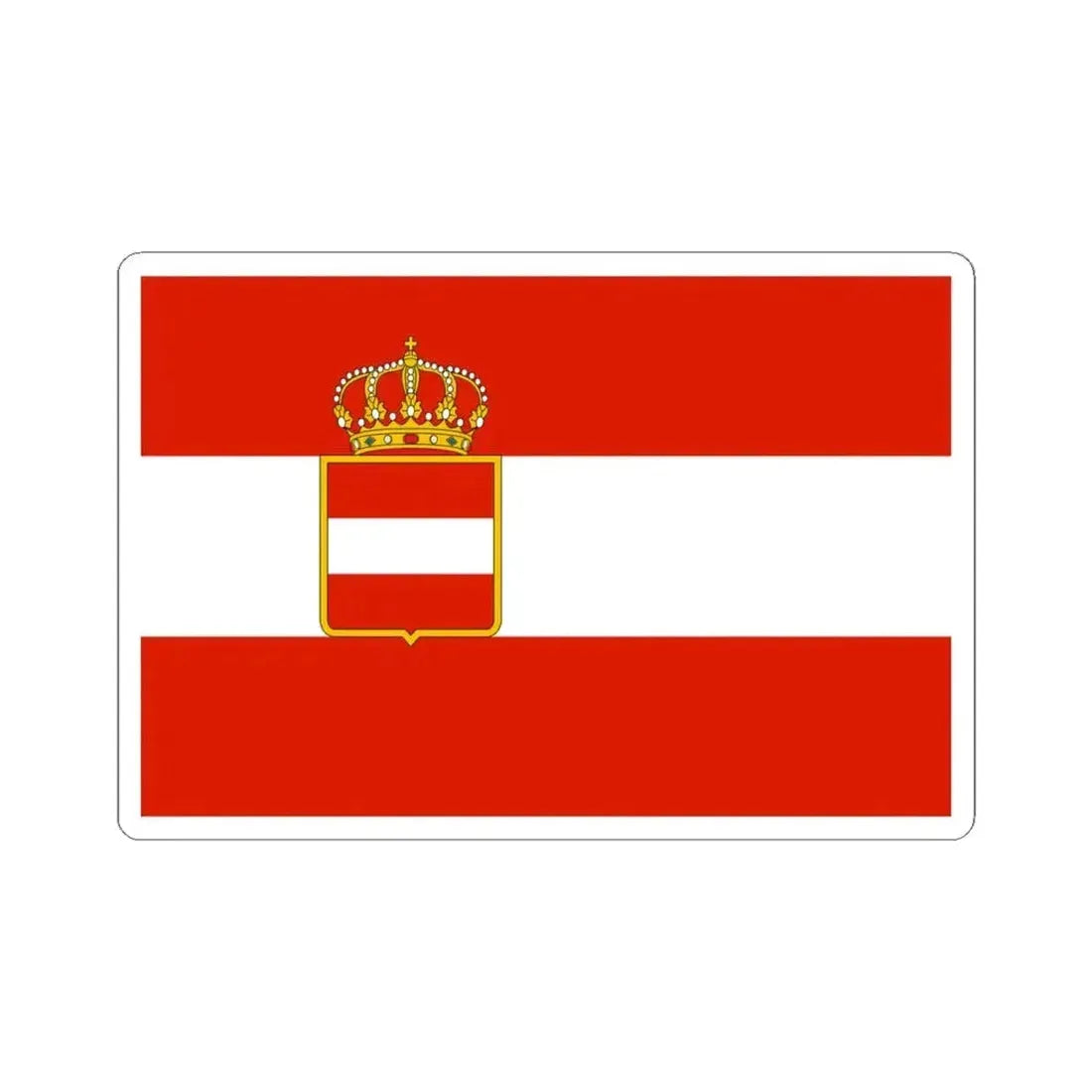 Civil ensign of Austria-Hungary 1786-1869 (Austria) STICKER Vinyl Kiss-Cut Decal 4 Inch White - The Sticker Space