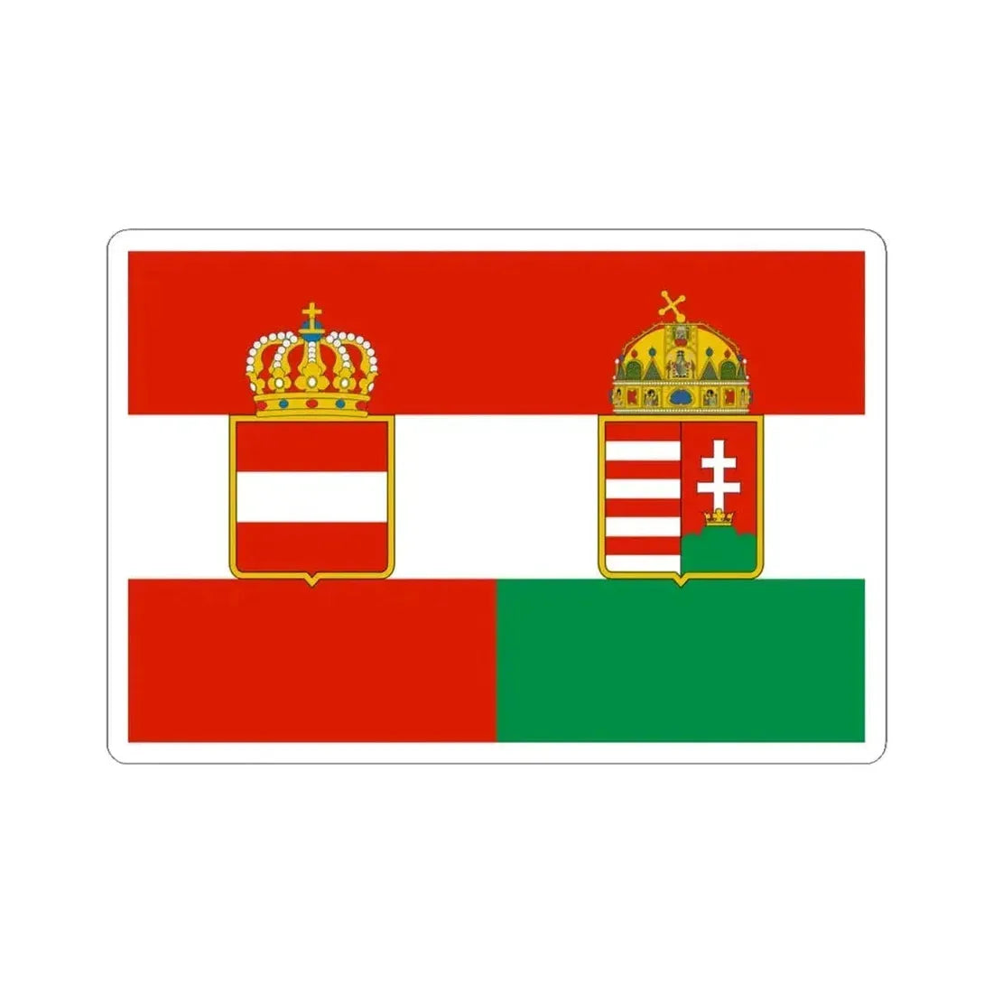 Civil ensign of Austria-Hungary 1869-1918 (Austria) STICKER Vinyl Kiss-Cut Decal 4 Inch White - The Sticker Space