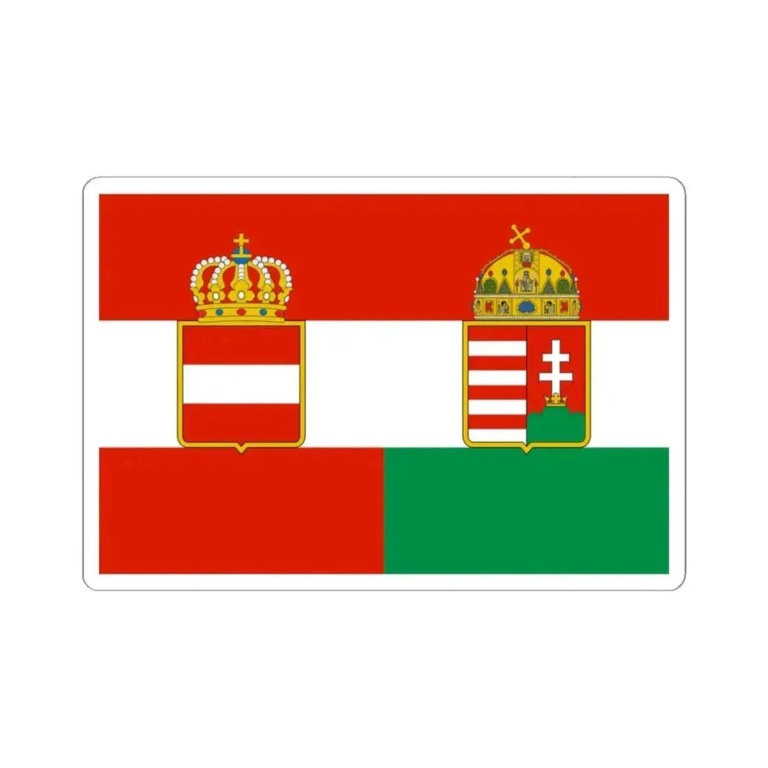 Civil ensign of Austria-Hungary 1869-1918 (Austria) STICKER Vinyl Kiss-Cut Decal 6 Inch White - The Sticker Space