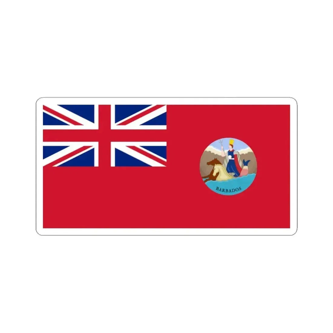 Civil Ensign of Barbados 1870-1966 (Barbados) STICKER Vinyl Kiss-Cut Decal 3 Inch White - The Sticker Space
