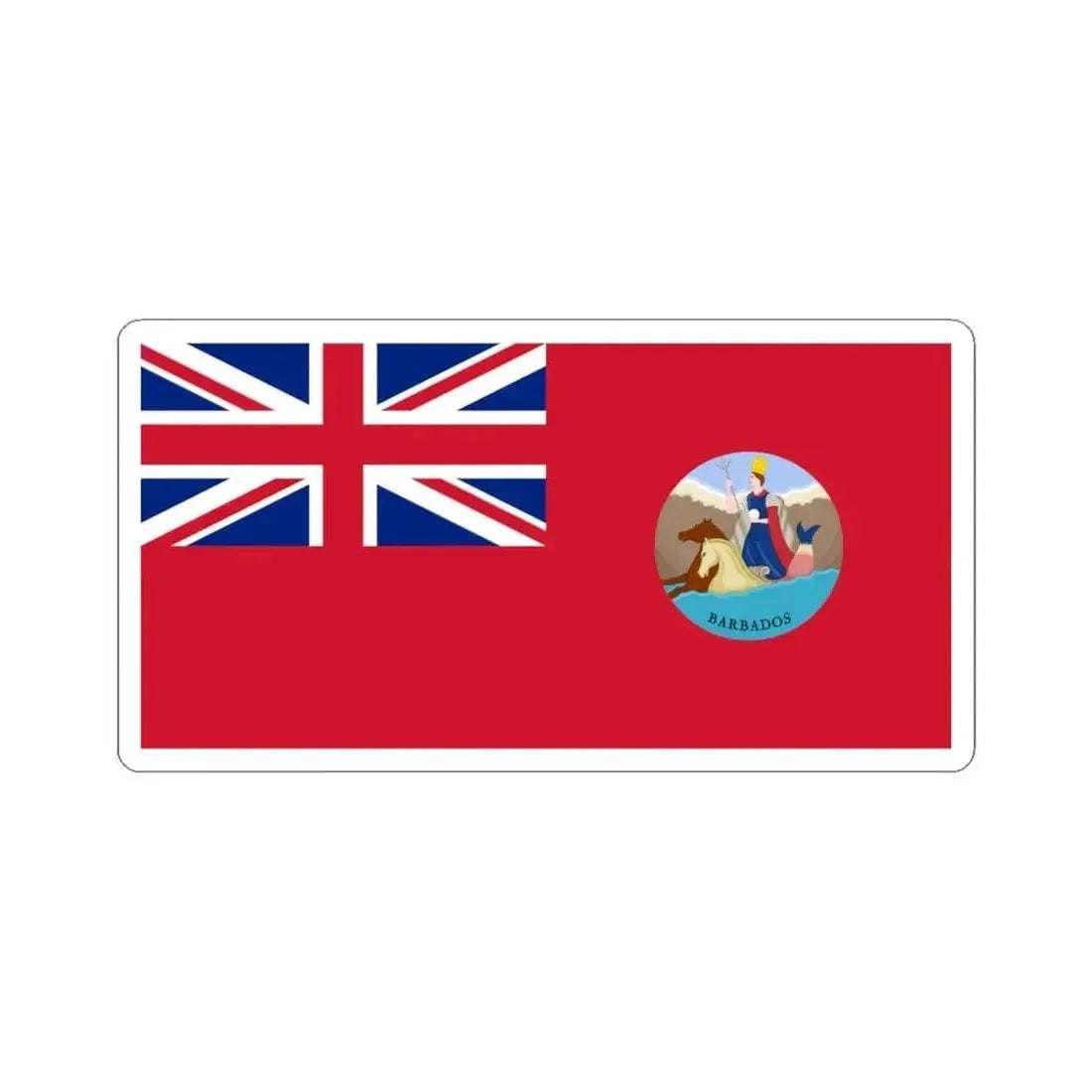Civil Ensign of Barbados 1870-1966 (Barbados) STICKER Vinyl Kiss-Cut Decal 6 Inch White - The Sticker Space