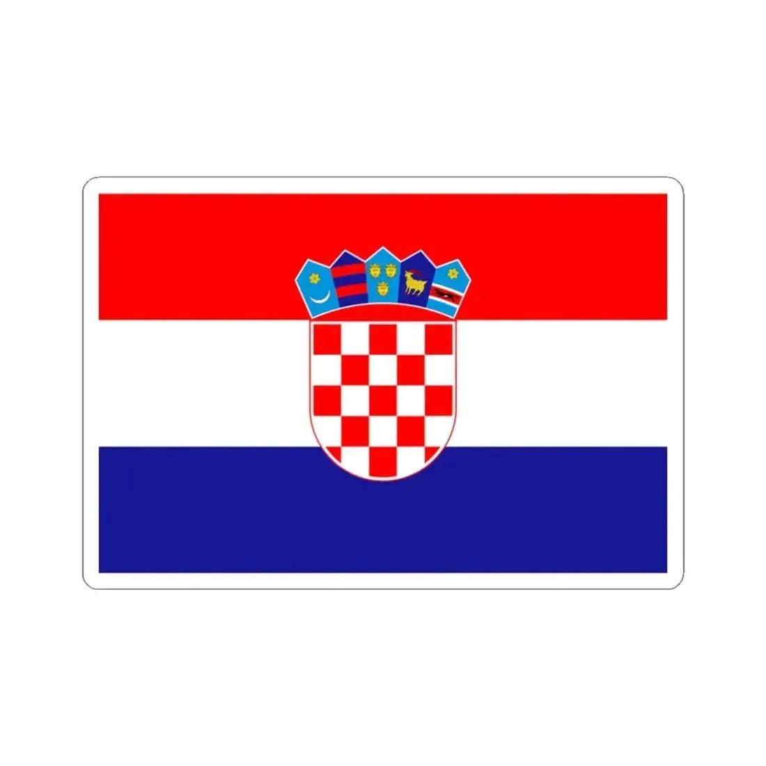 Civil ensign of Croatia (Croatia) STICKER Vinyl Kiss-Cut Decal 3 Inch White - The Sticker Space