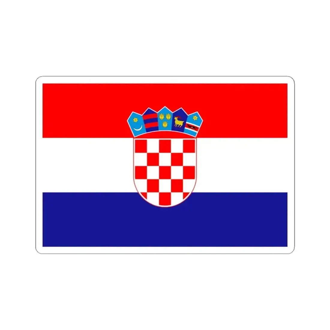 Civil ensign of Croatia (Croatia) STICKER Vinyl Kiss-Cut Decal 4 Inch White - The Sticker Space