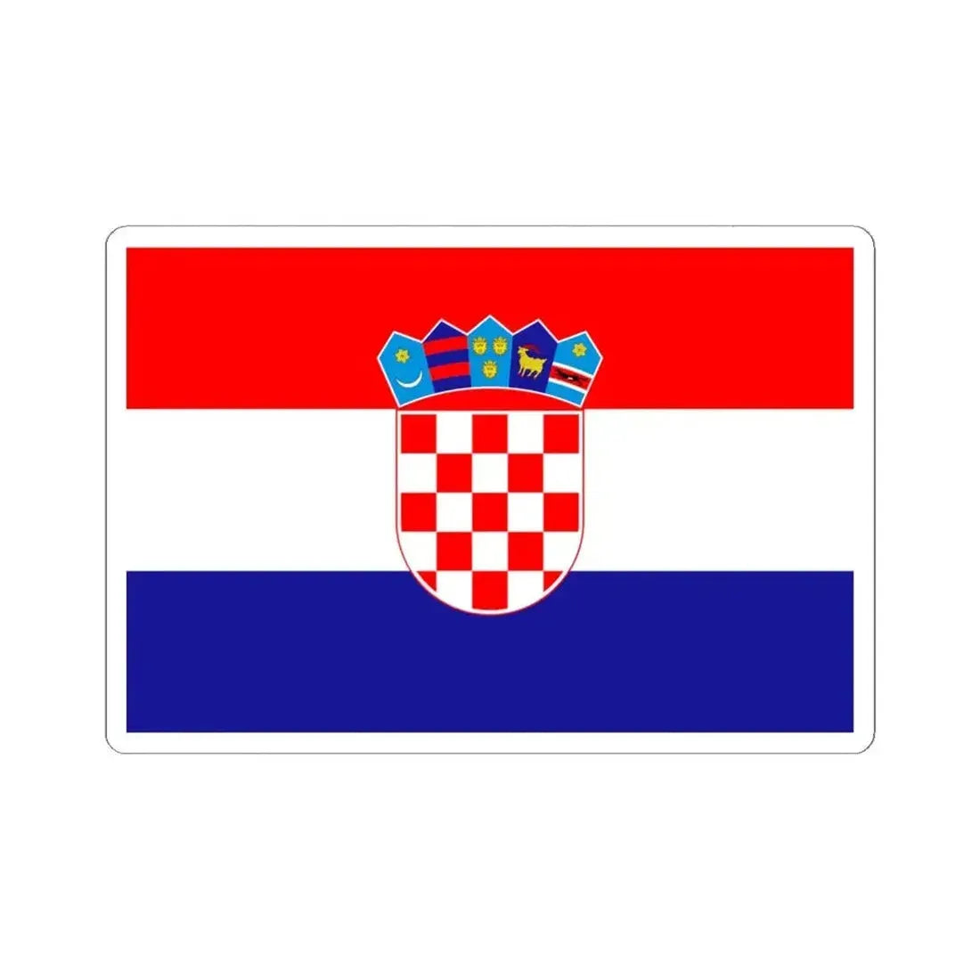 Civil ensign of Croatia (Croatia) STICKER Vinyl Kiss-Cut Decal 6 Inch White - The Sticker Space