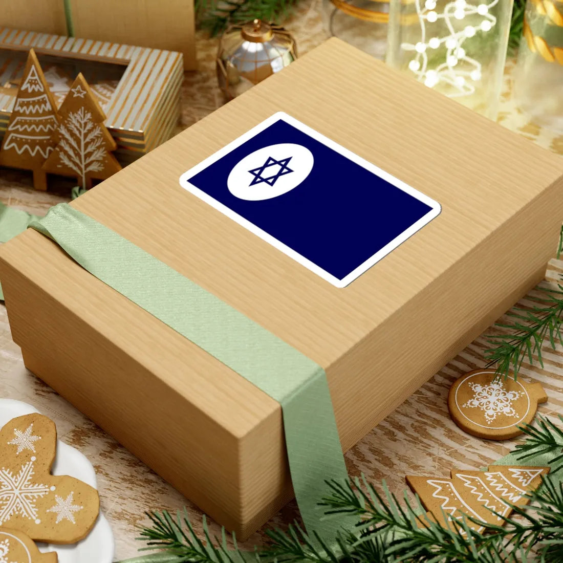 Civil Ensign of Israel (Israel) STICKER Vinyl Kiss-Cut Decal - The Sticker Space