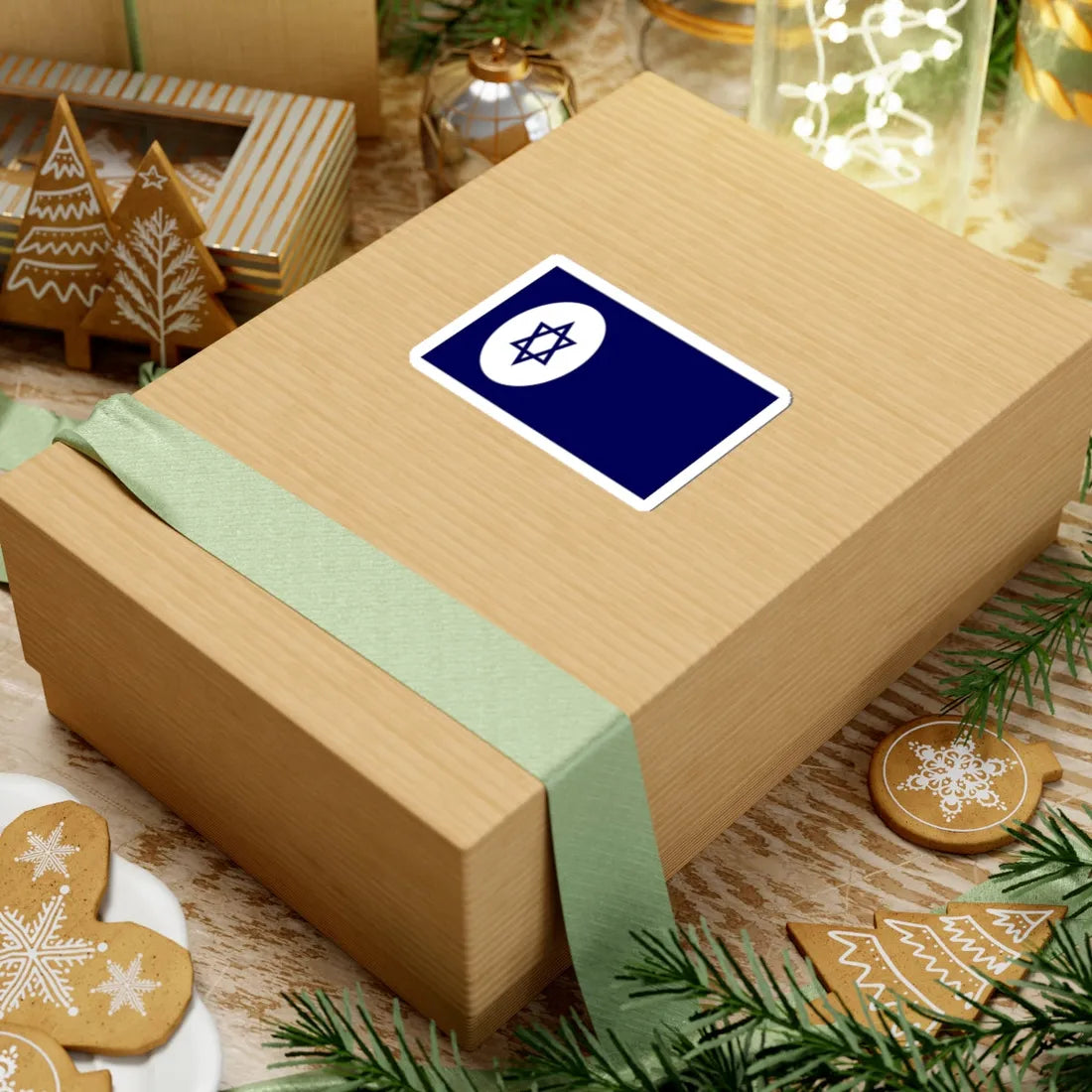 Civil Ensign of Israel (Israel) STICKER Vinyl Kiss-Cut Decal - The Sticker Space