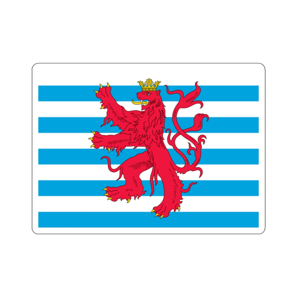 Civil Ensign of Luxembourg STICKER Vinyl Die-Cut Decal-White-The Sticker Space