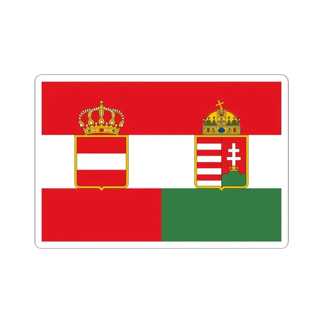 Civil Ensign of the Austro-Hungarian Empire 1869-1918 (Austria) STICKER Vinyl Kiss-Cut Decal 4 Inch White - The Sticker Space