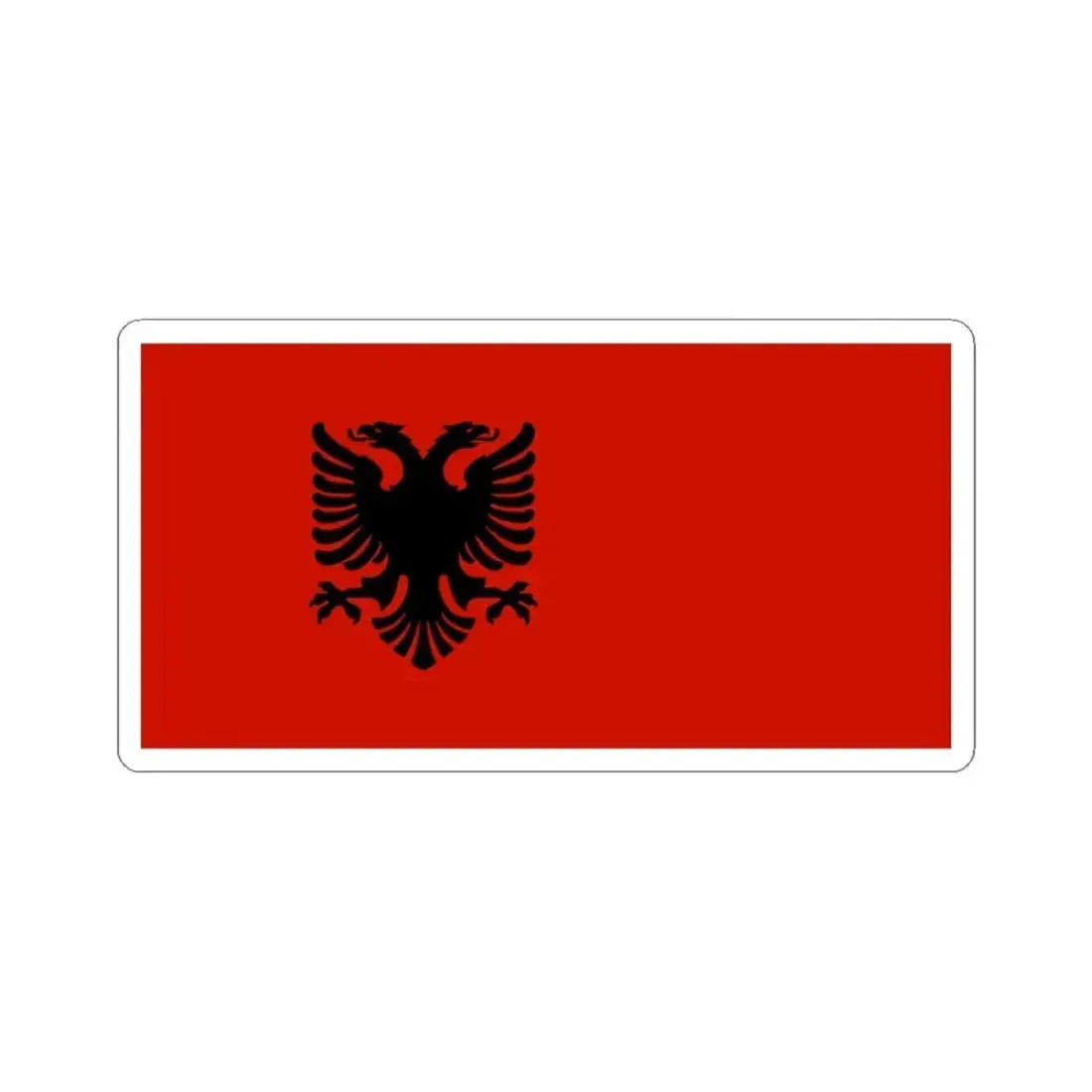 Civil Flag of Albania 1943-1944 (Albania) STICKER Vinyl Kiss-Cut Decal 3 Inch White - The Sticker Space
