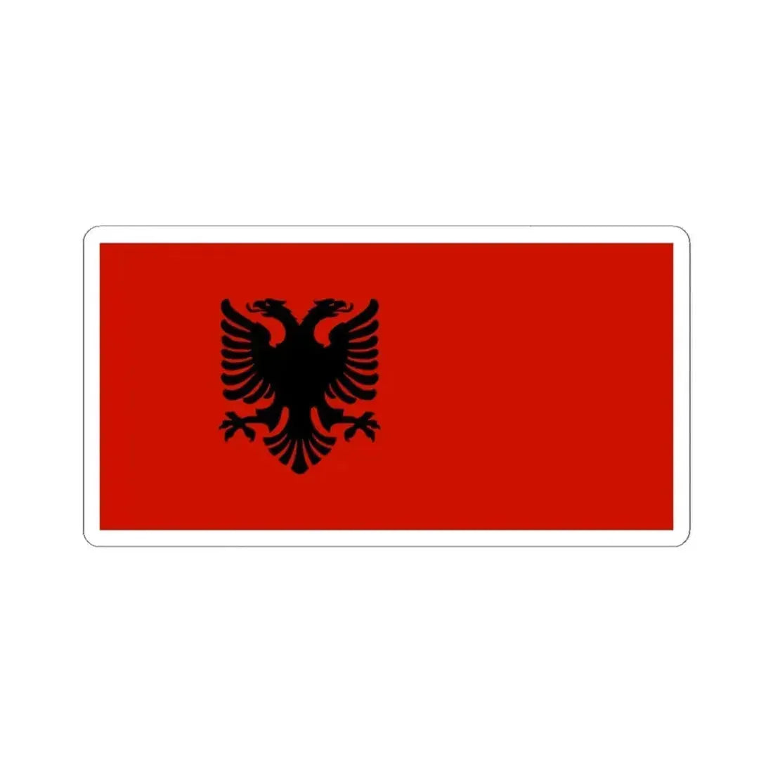 Civil Flag of Albania 1943-1944 (Albania) STICKER Vinyl Kiss-Cut Decal 4 Inch White - The Sticker Space