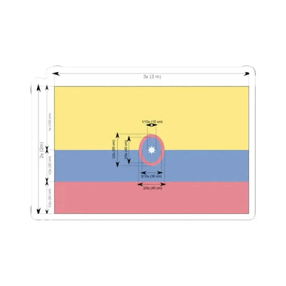 Civil flag of Colombia construction sheet (Colombia) STICKER Vinyl Kiss-Cut Decal 2 Inch White - The Sticker Space