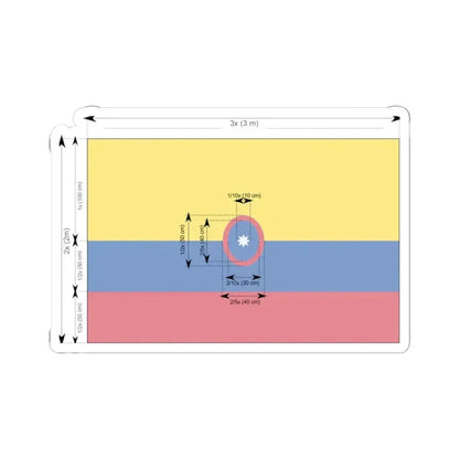 Civil flag of Colombia construction sheet (Colombia) STICKER Vinyl Kiss-Cut Decal 4 Inch White - The Sticker Space