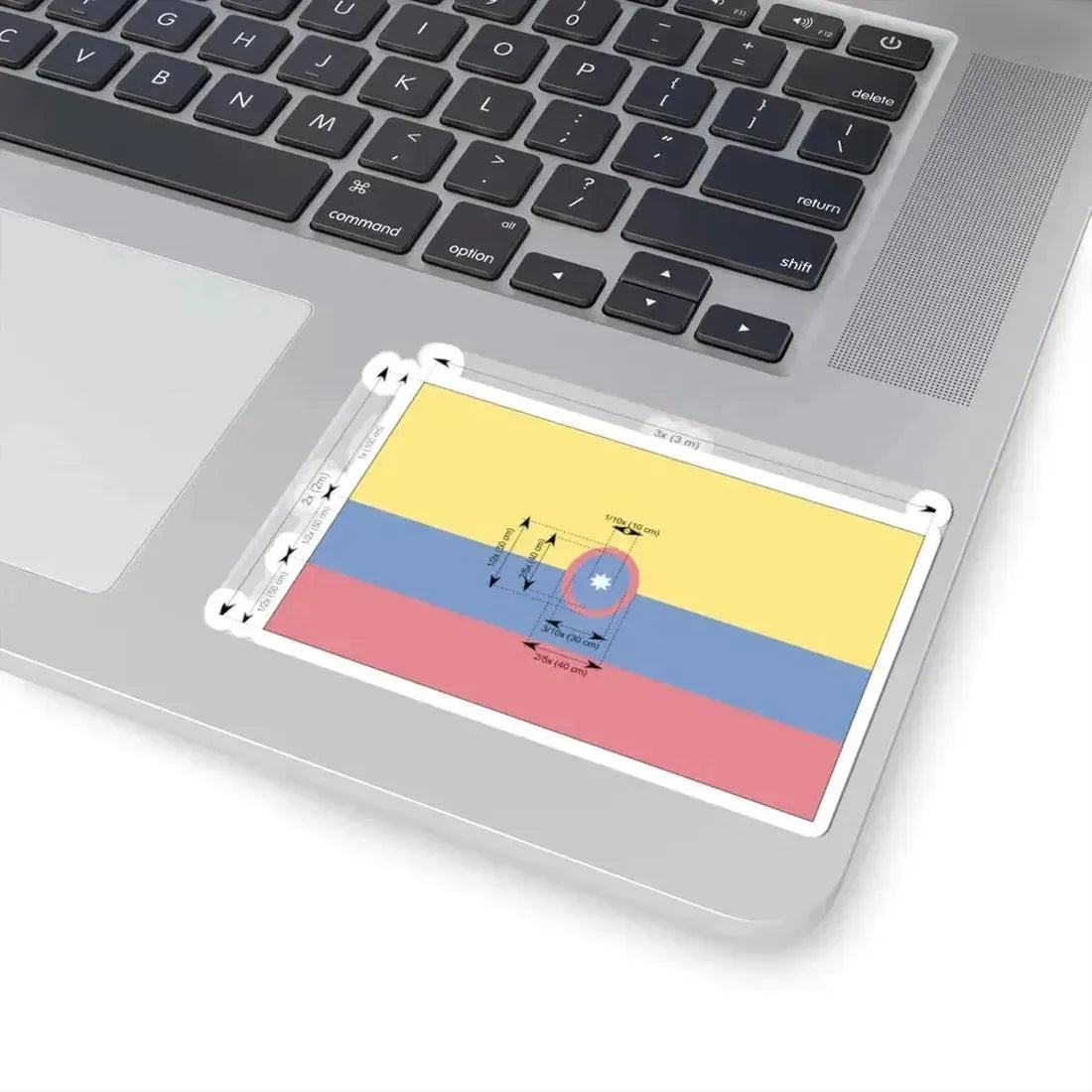 Civil flag of Colombia construction sheet (Colombia) STICKER Vinyl Kiss-Cut Decal - The Sticker Space