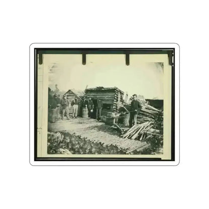 Civil War Camp Of The 6th N.Y. Artillery At Brandy Station, Virginia, Showing Union Soldiers In Front Of Log Company Kitchen (U.S. Civil War) STICKER Vinyl Die-Cut Decal White Die-Cut 2 Inch - The Sticker Space