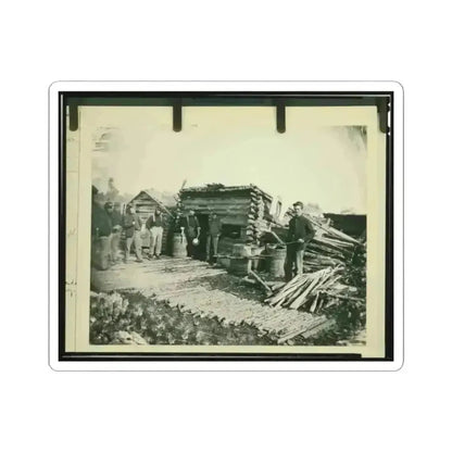 Civil War Camp of the 6Th N.Y. Artillery at Brandy Station, Virginia, Showing Union Soldiers in Front of Log Company Kitchen (U.S. Civil War) STICKER Vinyl Kiss-Cut Decal 2 Inch White - The Sticker Space