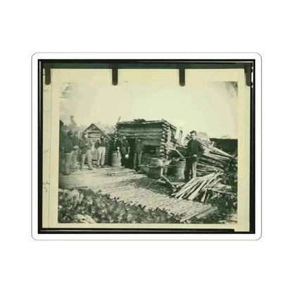 Civil War Camp of the 6Th N.Y. Artillery at Brandy Station, Virginia, Showing Union Soldiers in Front of Log Company Kitchen (U.S. Civil War) STICKER Vinyl Kiss-Cut Decal 6 Inch White - The Sticker Space