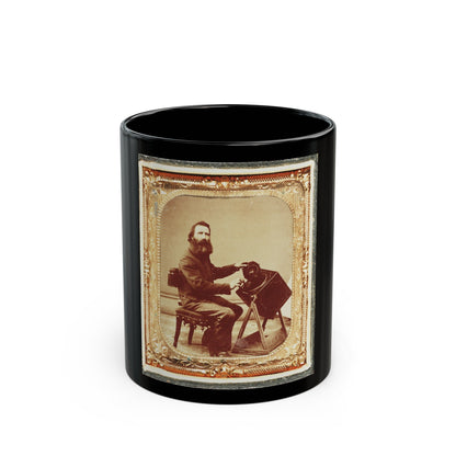 Civil War Induction Officer With Lottery Box (U.S. Civil War) Black Coffee Mug-11oz-The Sticker Space