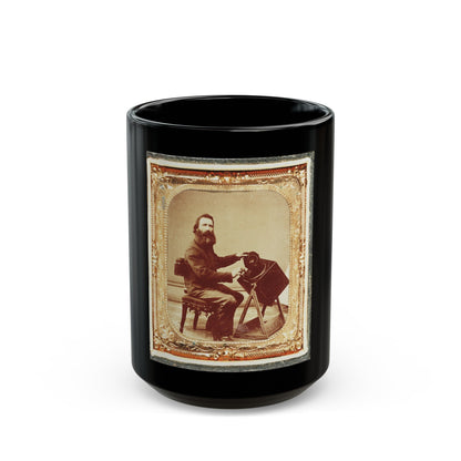 Civil War Induction Officer With Lottery Box (U.S. Civil War) Black Coffee Mug-15oz-The Sticker Space