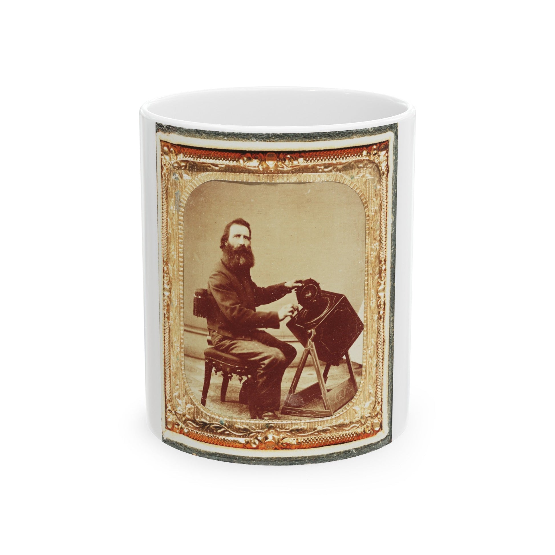 Civil War Induction Officer With Lottery Box (U.S. Civil War) White Coffee Mug-11oz-The Sticker Space