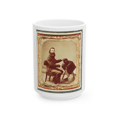 Civil War Induction Officer With Lottery Box (U.S. Civil War) White Coffee Mug-15oz-The Sticker Space