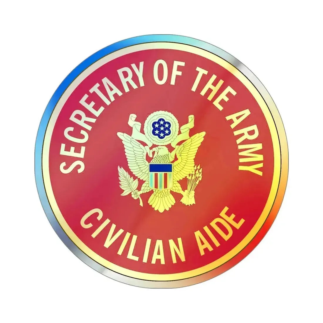 Civilian Aide to the Secretary of the Army (U.S. Army) Holographic STICKER Die-Cut Vinyl Decal 4 Inch Holographic - The Sticker Space