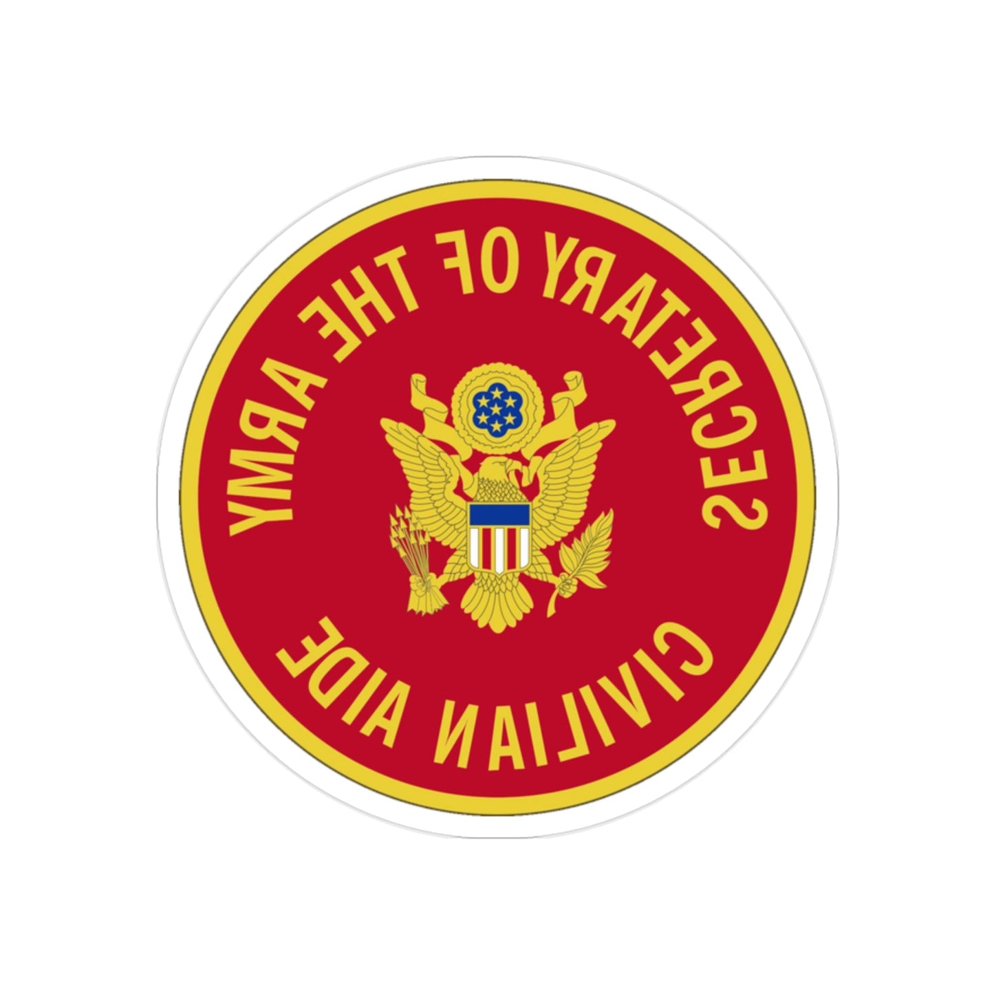 Civilian Aide to the Secretary of the (U.S. Army) REVERSE PRINT Transparent STICKER-2" × 2"-The Sticker Space