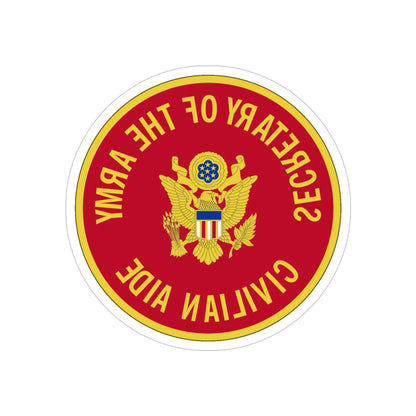 Civilian Aide to the Secretary of the (U.S. Army) REVERSE PRINT Transparent STICKER-4" × 4"-The Sticker Space