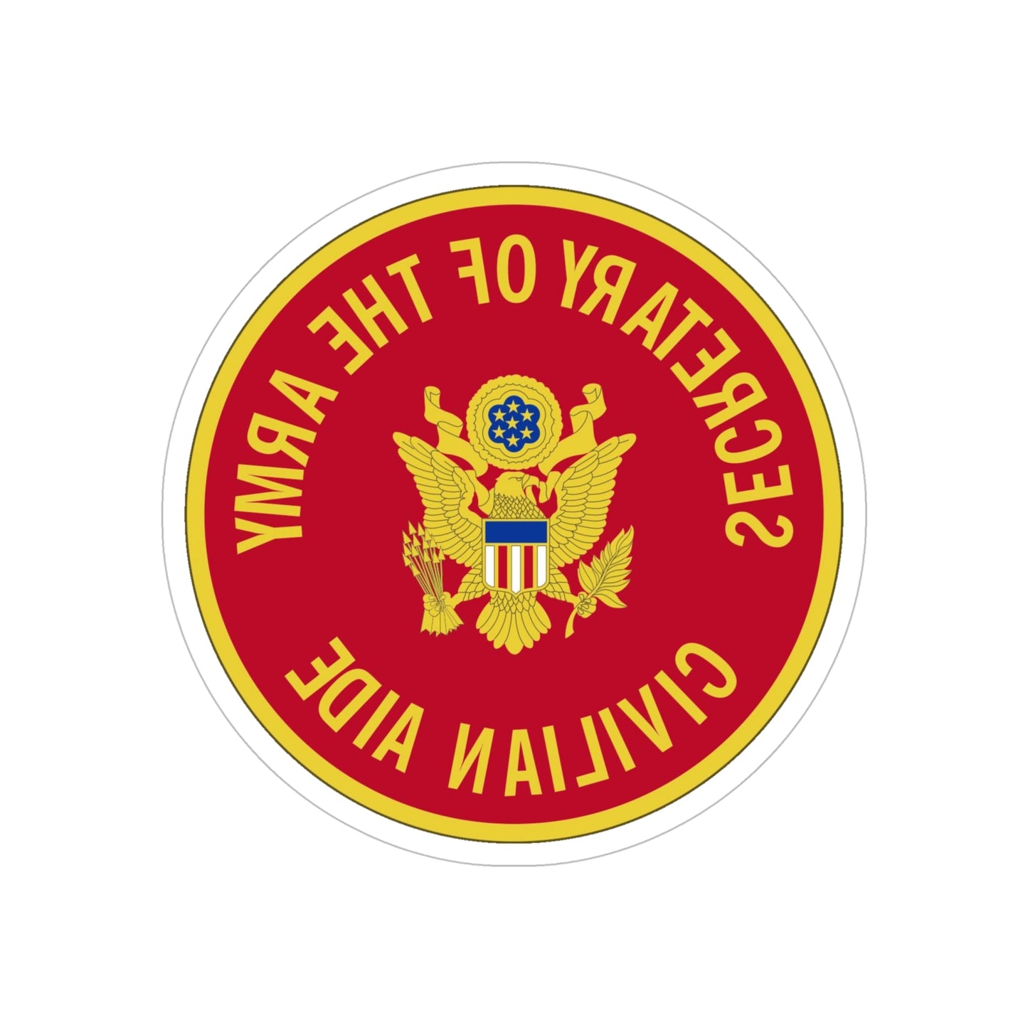 Civilian Aide to the Secretary of the (U.S. Army) REVERSE PRINT Transparent STICKER-6" × 6"-The Sticker Space