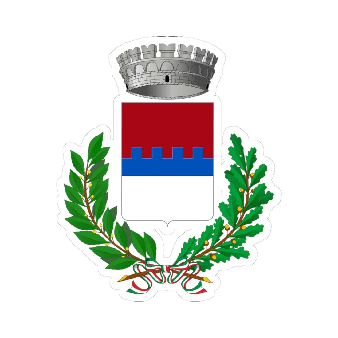 Civitanova del Sannio-Stemma (Italy) (Coat of Arms) STICKER Vinyl Kiss-Cut Decal 3 Inch White - The Sticker Space