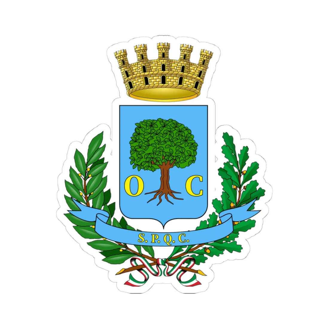 Civitavecchia-Stemma (Italy) (Coat of Arms) STICKER Vinyl Kiss-Cut Decal 4 Inch White - The Sticker Space