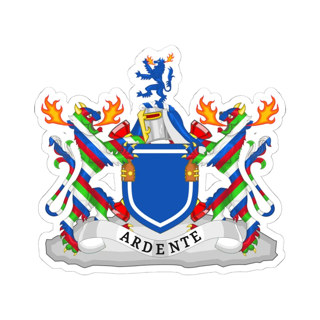 Claire Boudreau coat of arms (Canada) (Coat of Arms) STICKER Vinyl Kiss-Cut Decal 6 Inch White - The Sticker Space