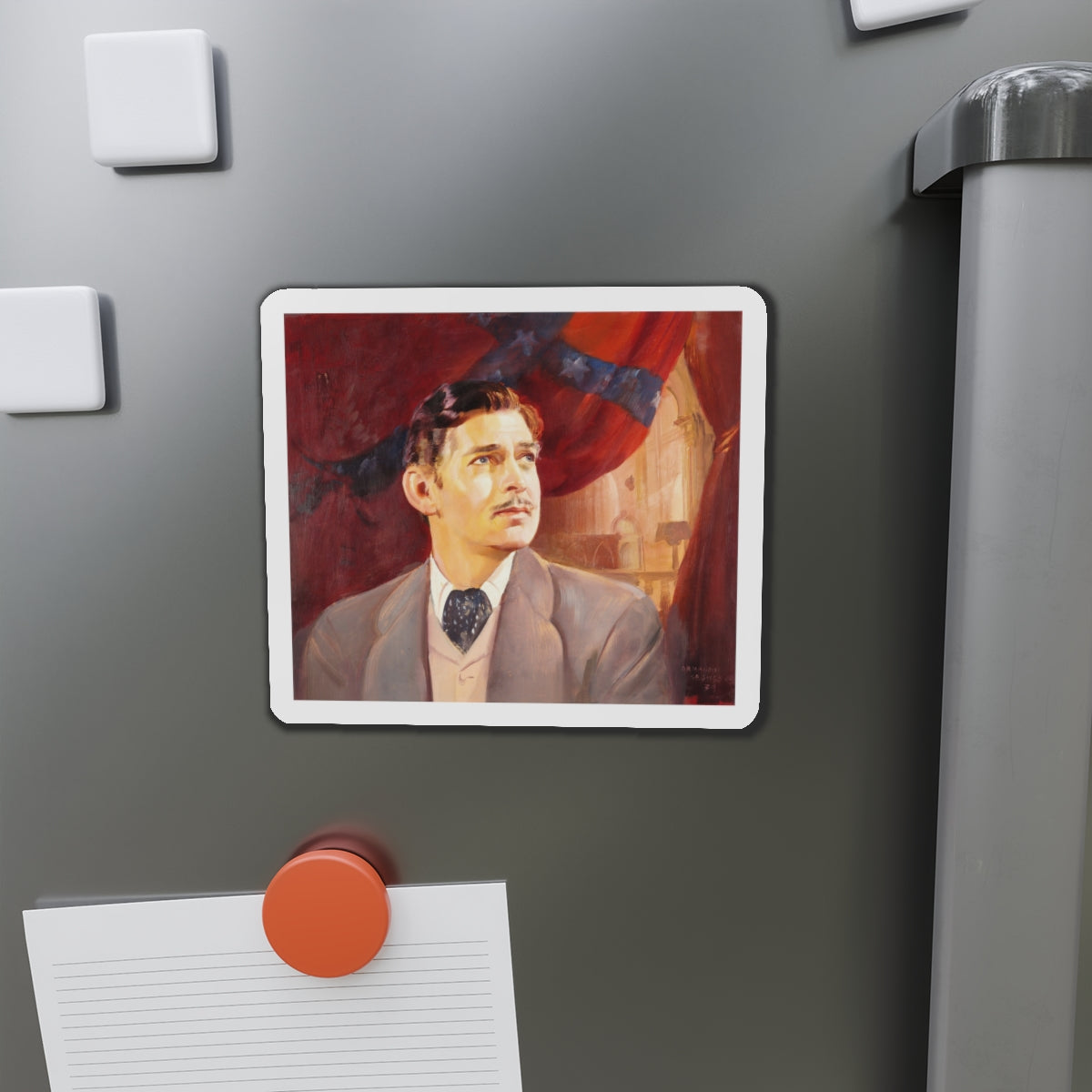 Clark Gable (Magazine Illustration) Refrigerator Magnet-The Sticker Space