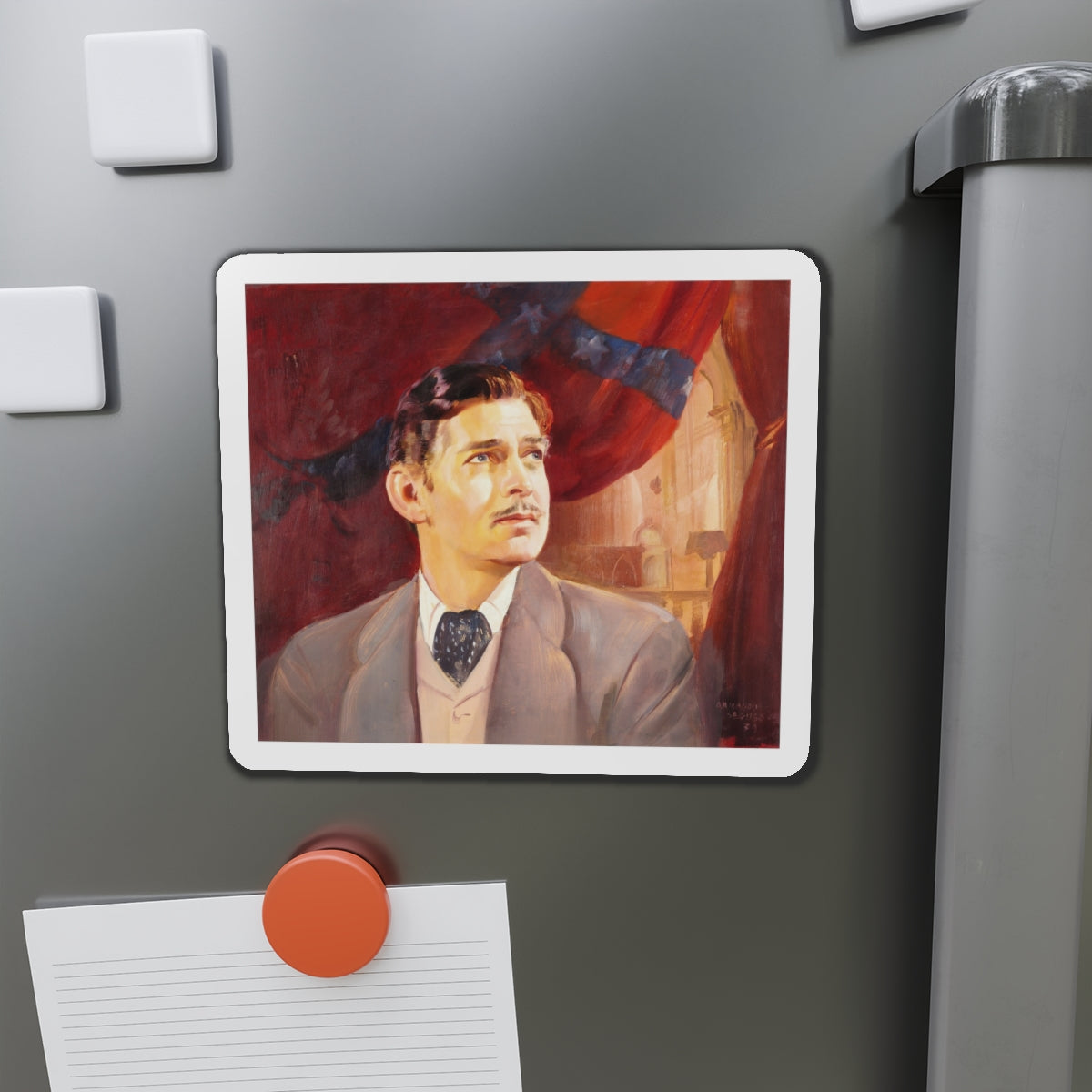 Clark Gable (Magazine Illustration) Refrigerator Magnet-The Sticker Space