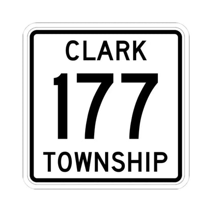 Clark Township Route 177 Holmes County Ohio (Ohio) (Road Sign) STICKER Vinyl Kiss-Cut Decal 4 Inch White - The Sticker Space