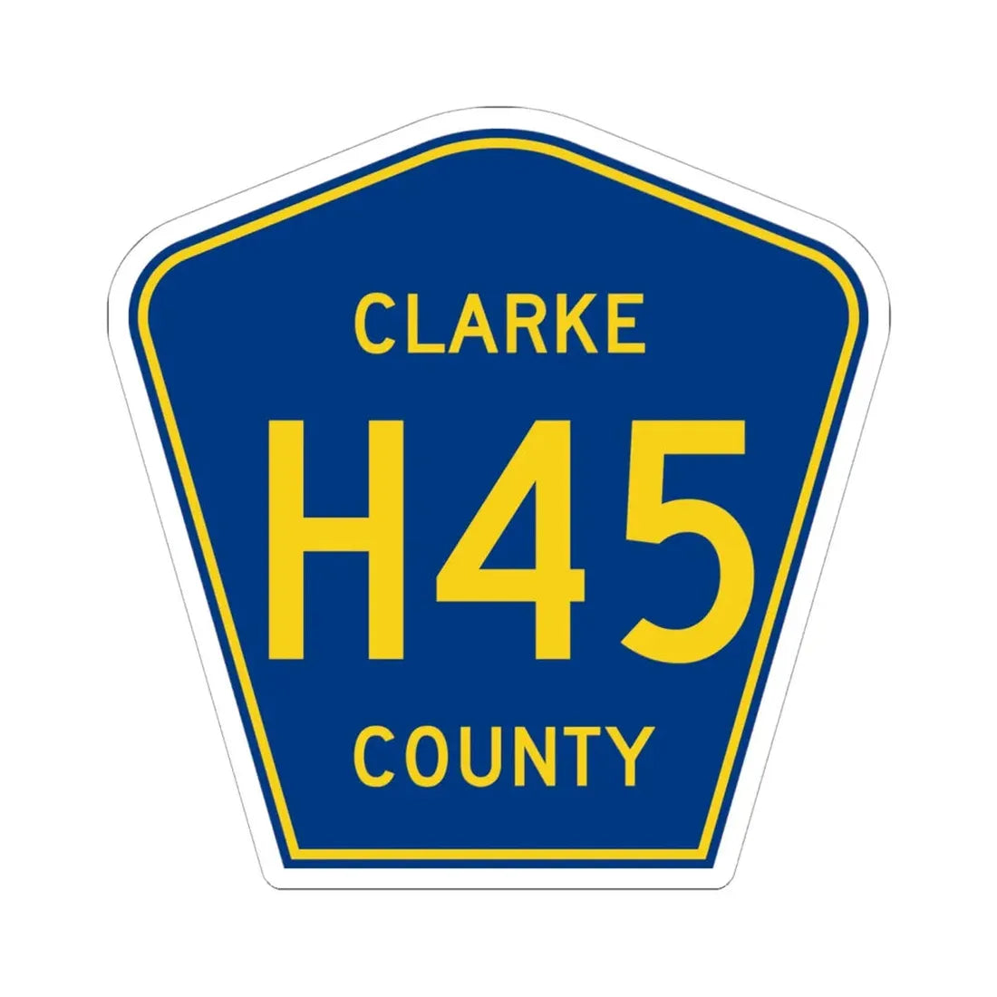 Clarke County Route H45 IA (Iowa) (Road Sign) STICKER Vinyl Kiss-Cut Decal 6 Inch White - The Sticker Space