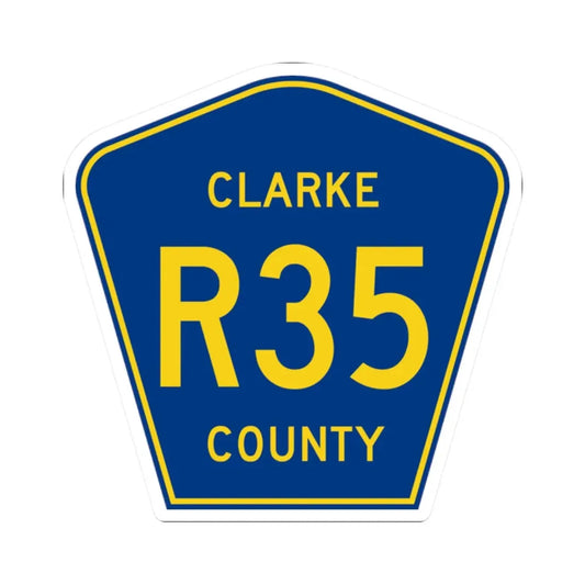 Clarke County Route R35 IA (Iowa) (Road Sign) STICKER Vinyl Kiss-Cut Decal 2 Inch White - The Sticker Space