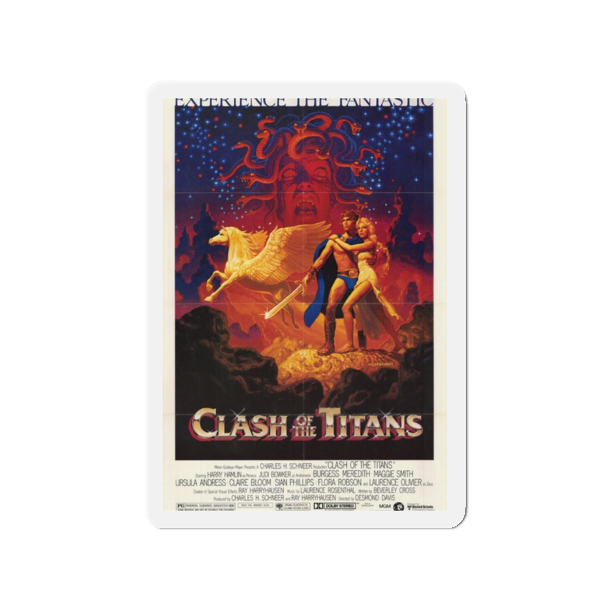 CLASH OF THE TITANS 1981 Movie Poster - Die-Cut Magnet-2" x 2"-The Sticker Space