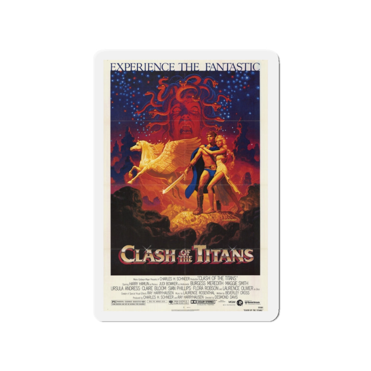 CLASH OF THE TITANS 1981 Movie Poster - Die-Cut Magnet-3" x 3"-The Sticker Space