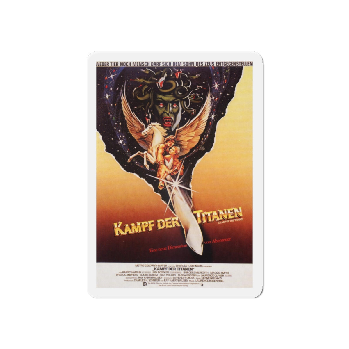 CLASH OF THE TITANS (2) 1981 Movie Poster - Die-Cut Magnet-6 × 6"-The Sticker Space