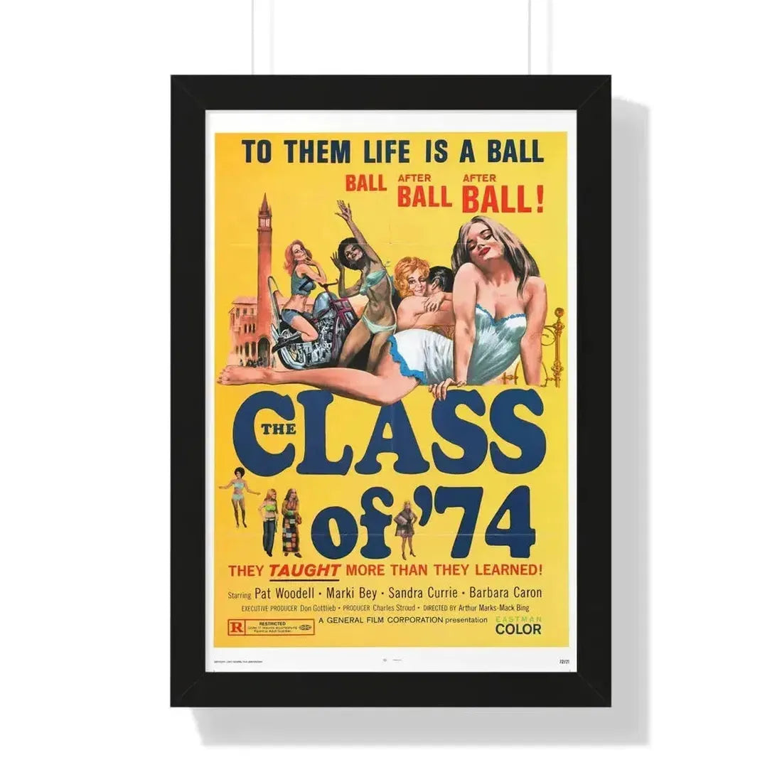 CLASS OF '74 1972 - Framed Movie Poster 16″ x 24″ Black - The Sticker Space