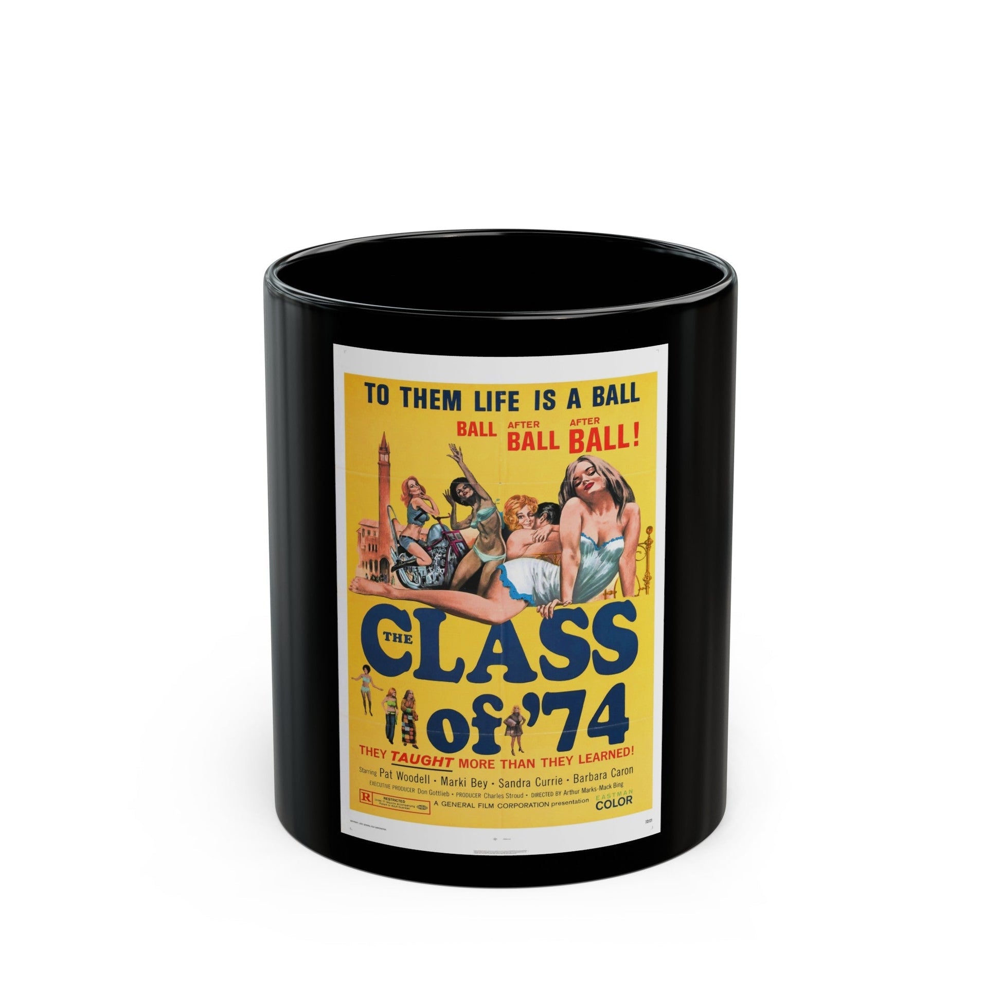 CLASS OF '74 1972 Movie Poster - Black Coffee Mug-11oz-The Sticker Space