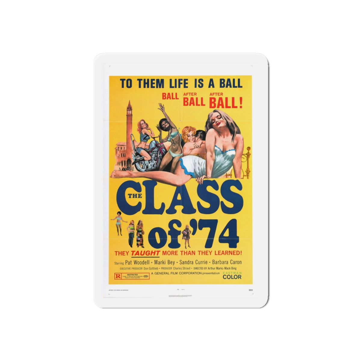 CLASS OF '74 1972 Movie Poster - Die-Cut Magnet-6 × 6"-The Sticker Space