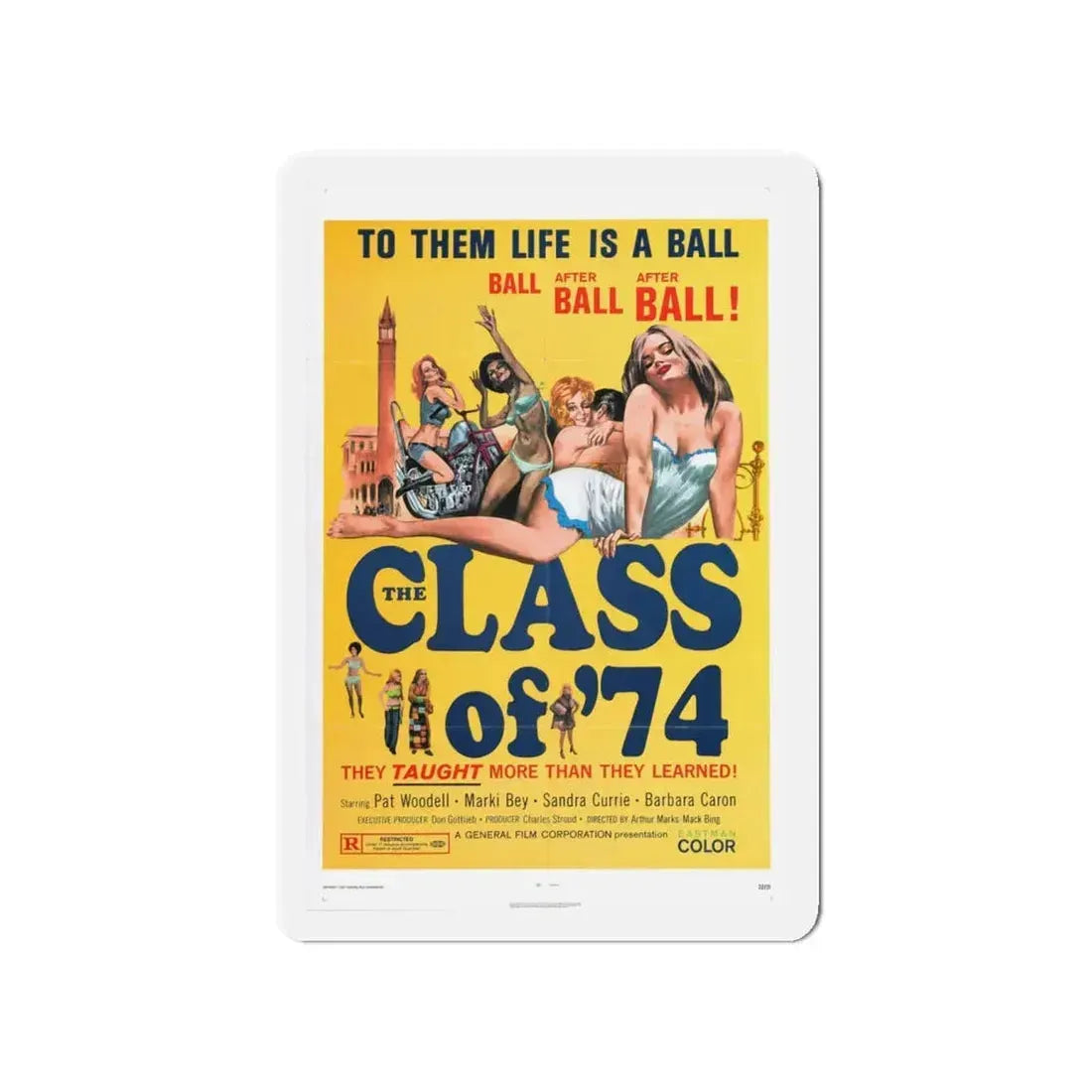 CLASS OF '74 1972 Movie Poster - Refrigerator Magnet 4 Inch - The Sticker Space
