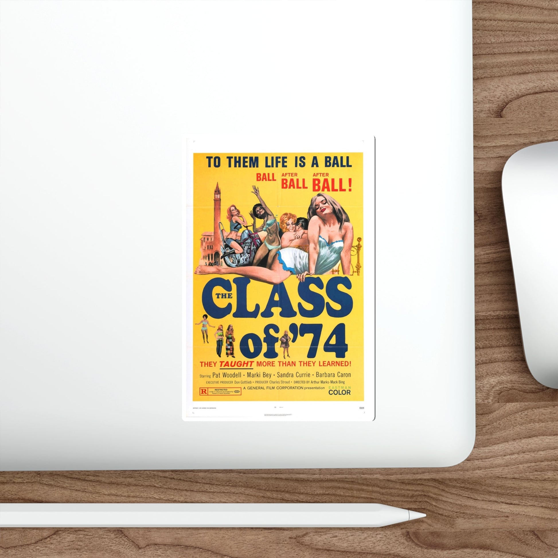 CLASS OF '74 1972 Movie Poster STICKER Vinyl Die-Cut Decal-The Sticker Space