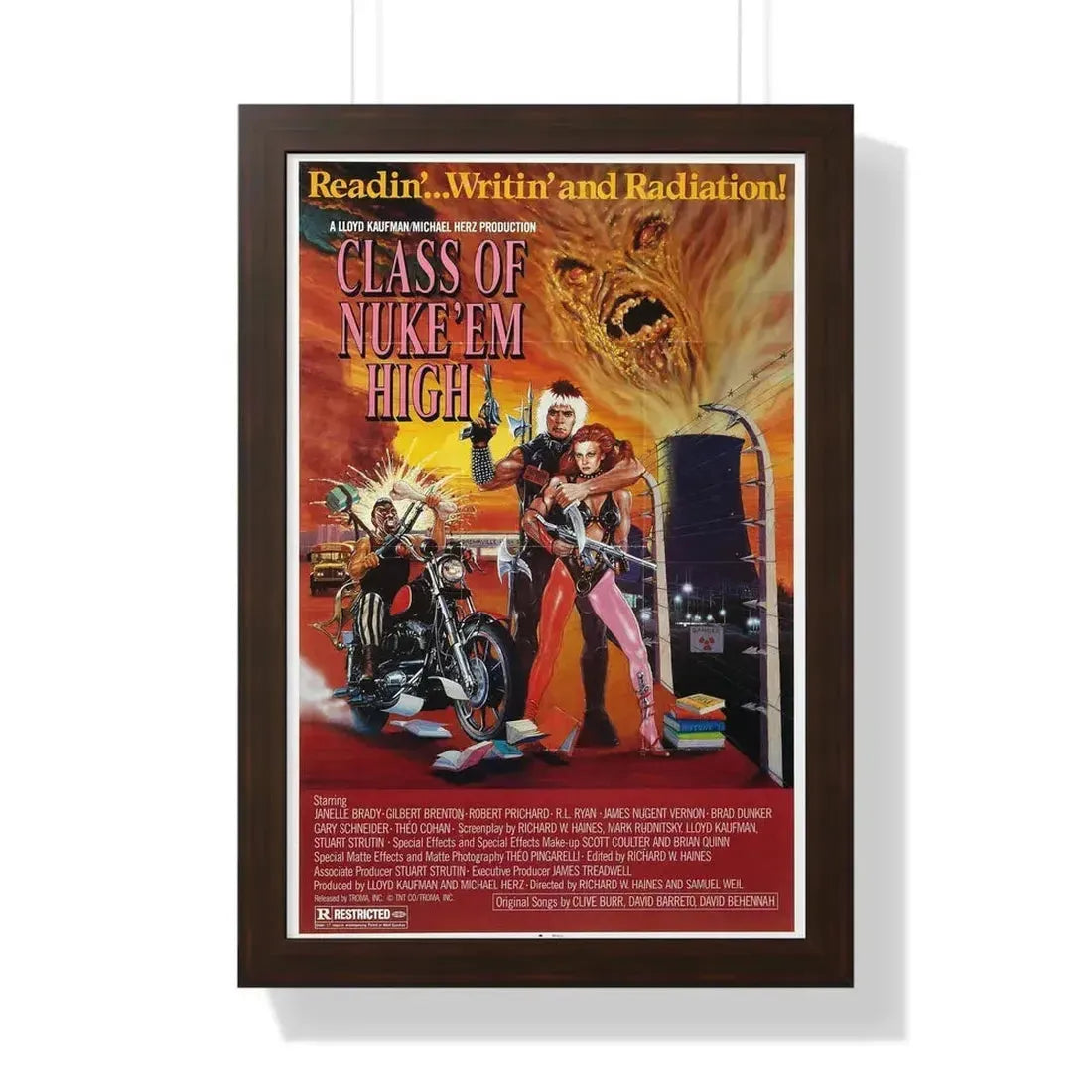 CLASS OF NUKE'EM HIGH 1986 - Framed Movie Poster 16″ x 24″ Walnut - The Sticker Space