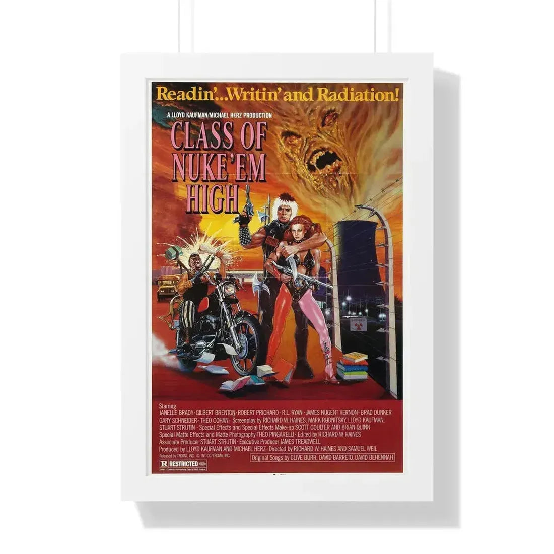 CLASS OF NUKE'EM HIGH 1986 - Framed Movie Poster 16″ x 24″ White - The Sticker Space