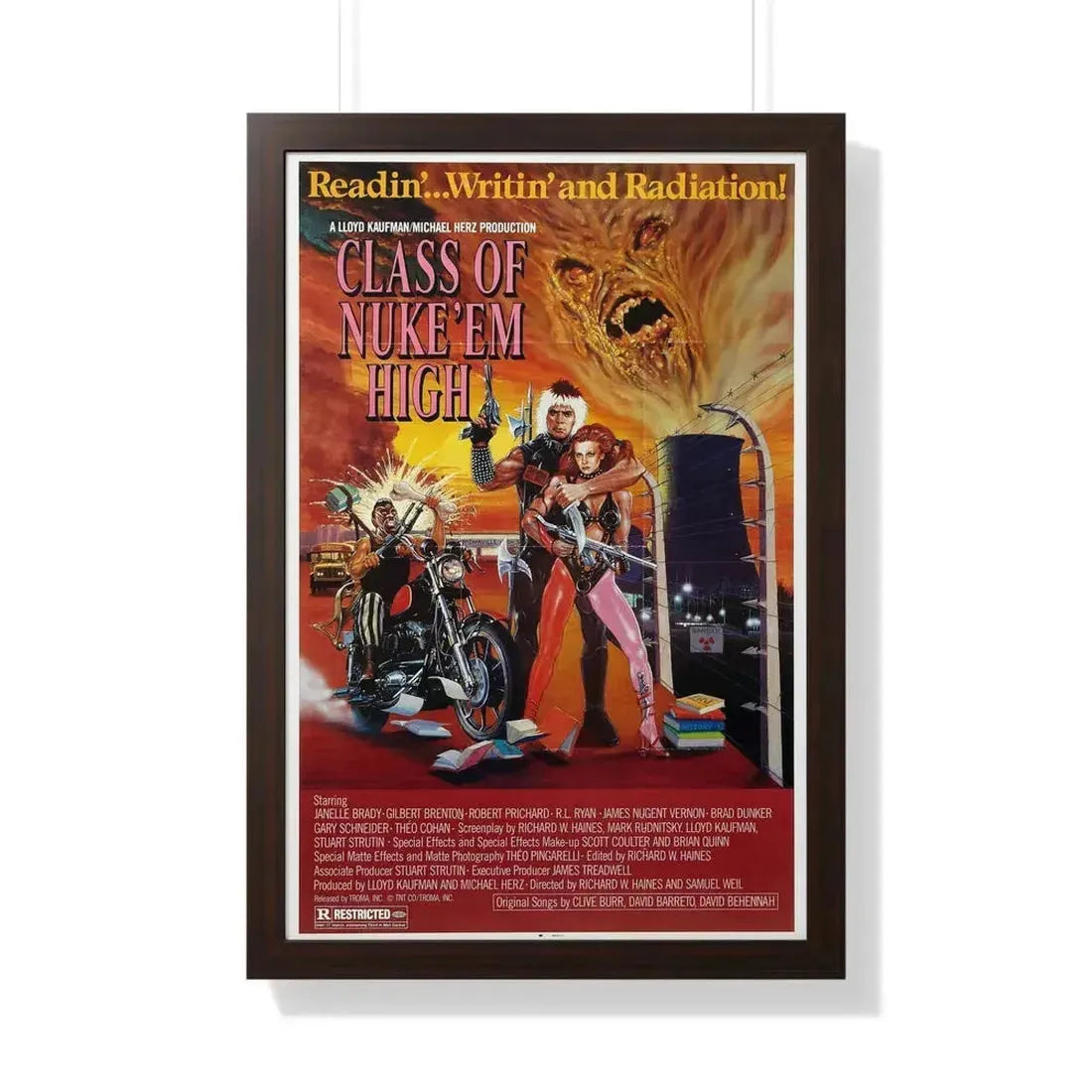 CLASS OF NUKE'EM HIGH 1986 - Framed Movie Poster 20" x 30" Walnut - The Sticker Space
