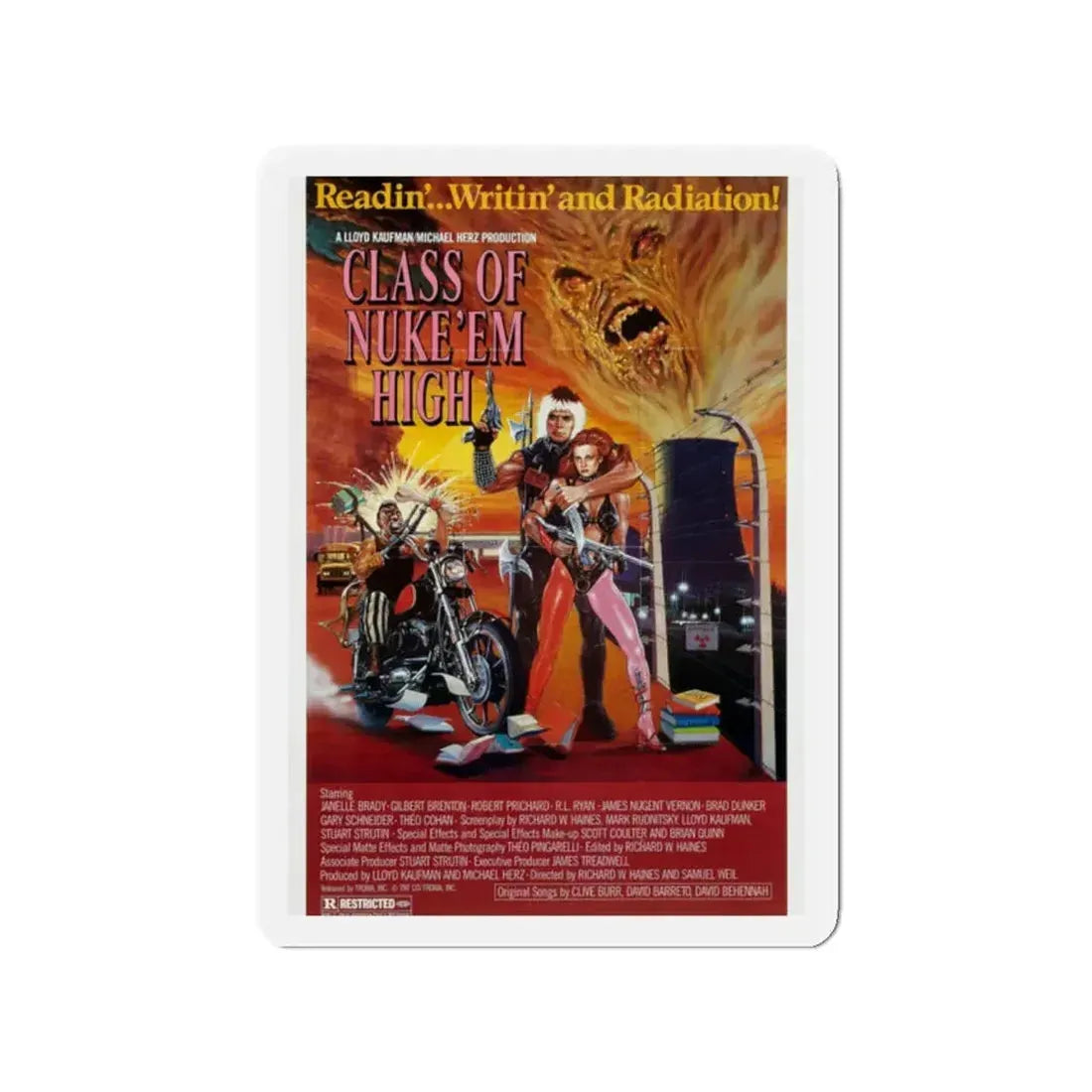 CLASS OF NUKE'EM HIGH 1986 Movie Poster - Refrigerator Magnet 2 Inch - The Sticker Space
