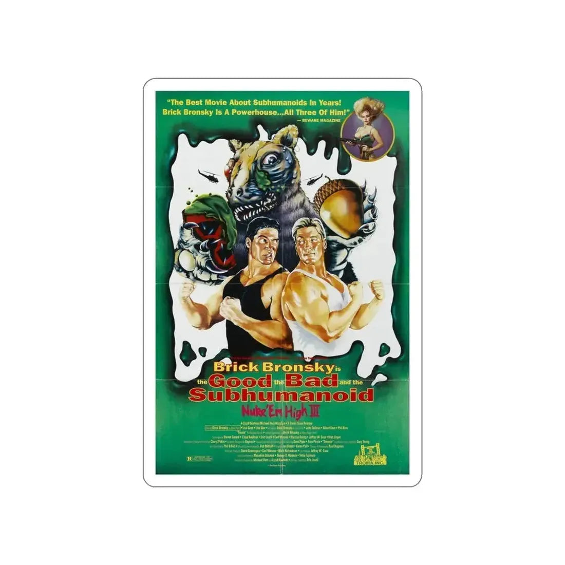 CLASS OF NUKE'EM HIGH 3 1994 Movie Poster STICKER Vinyl Die-Cut Decal - The Sticker Space